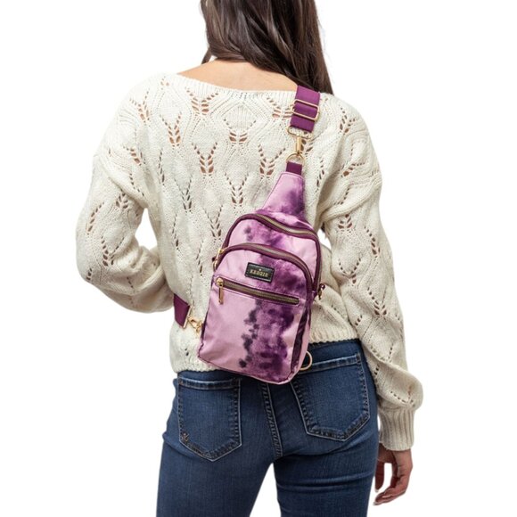 Kedzie Aura Collection Roundtrip Convertible Sling Bag Purple Tie Dye New w/Tag - Picture 3 of 4